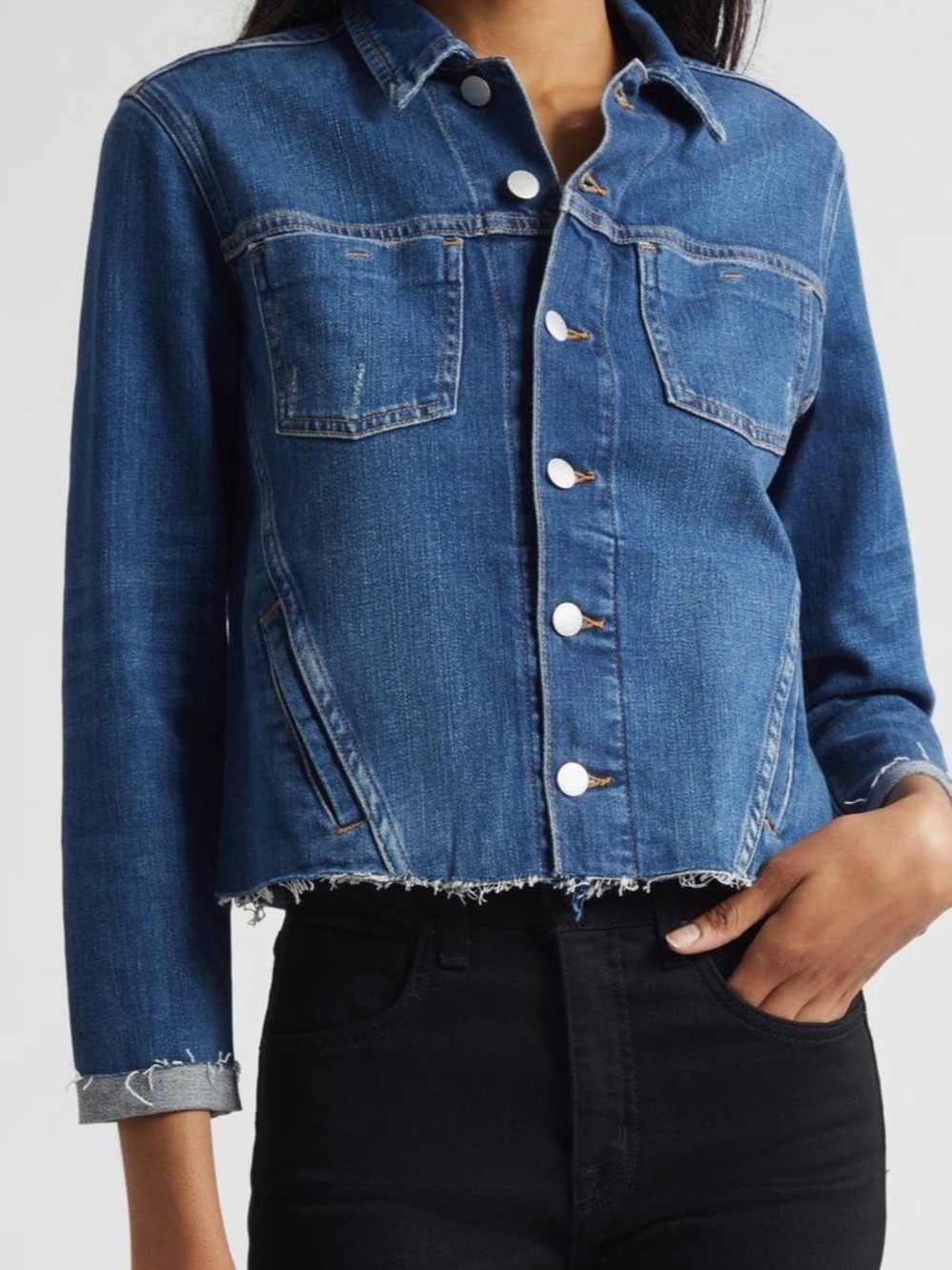 L'AGENCE Janelle Slim Fit Trucker Jacket Size XL Fits like a L